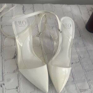 Jennifer Lopez Elegant White Heels